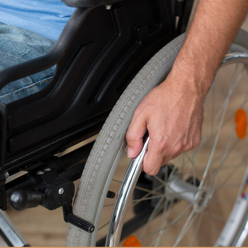 Close up person wheelchair
